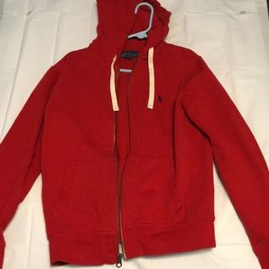 Red Ralph Lauren Hoodie Zip Up